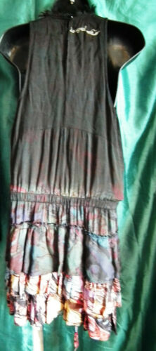 Desigual Short Sundress Size 38-SLEEVELESS, RUFFLE SKIRT, COTTON.-BOHO CHIC Desigual