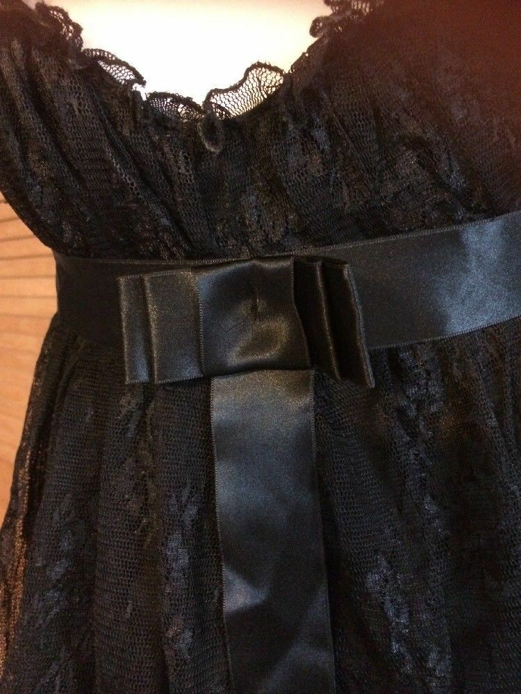 Black Lace Corset Style Top Size 12: Emo/goth ,STRAPPY. SEXY SIZE12 Emo