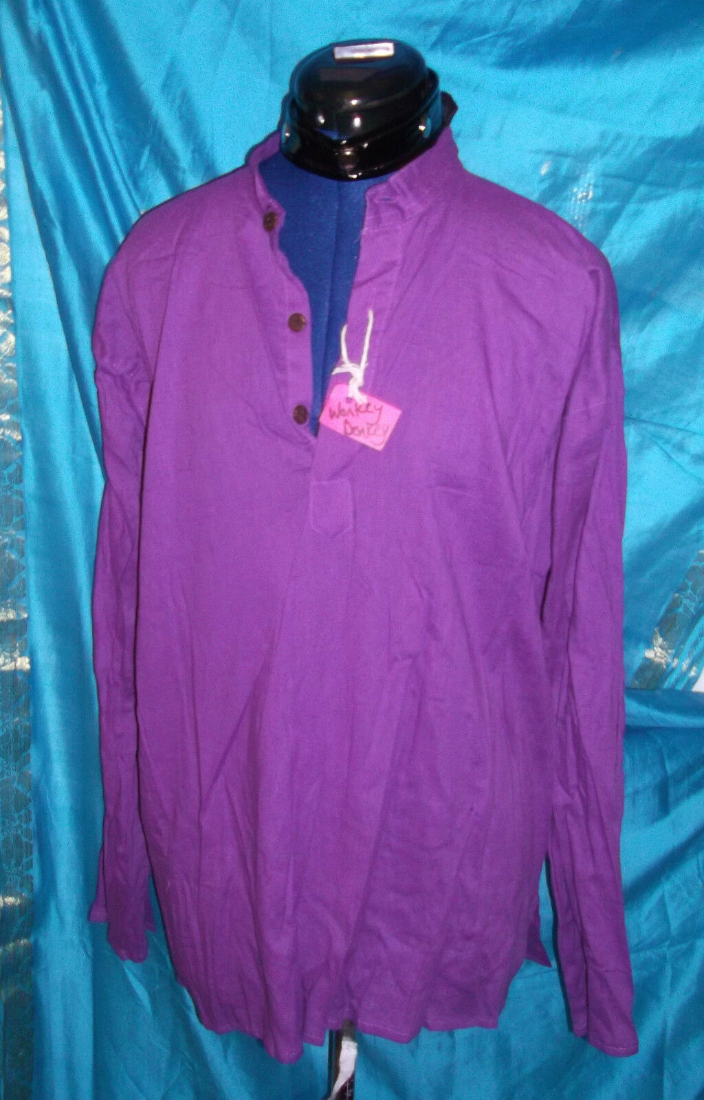 funky /HIPPY GRANDAD SHIRTS-cotton/summer/lightweight-various colours available Unbranded