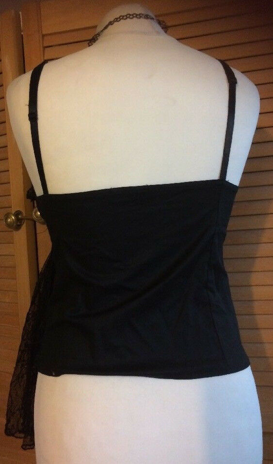 Black Lace Corset Style Top Size 12: Emo/goth ,STRAPPY. SEXY SIZE12 Emo