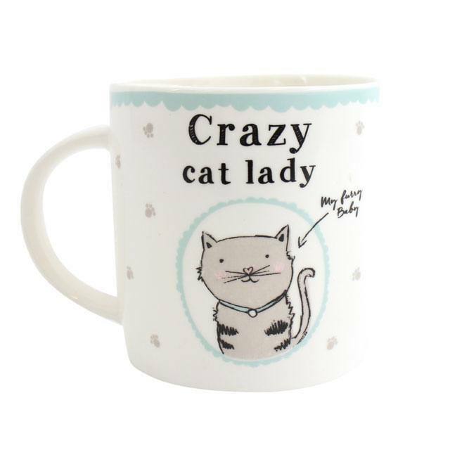 Crazy Cat Lady Boxed Mug.GIFT/MUM/ H:9.00cm x W:8.50cm x D:8.50cm Wonkey Donkey Bazaar