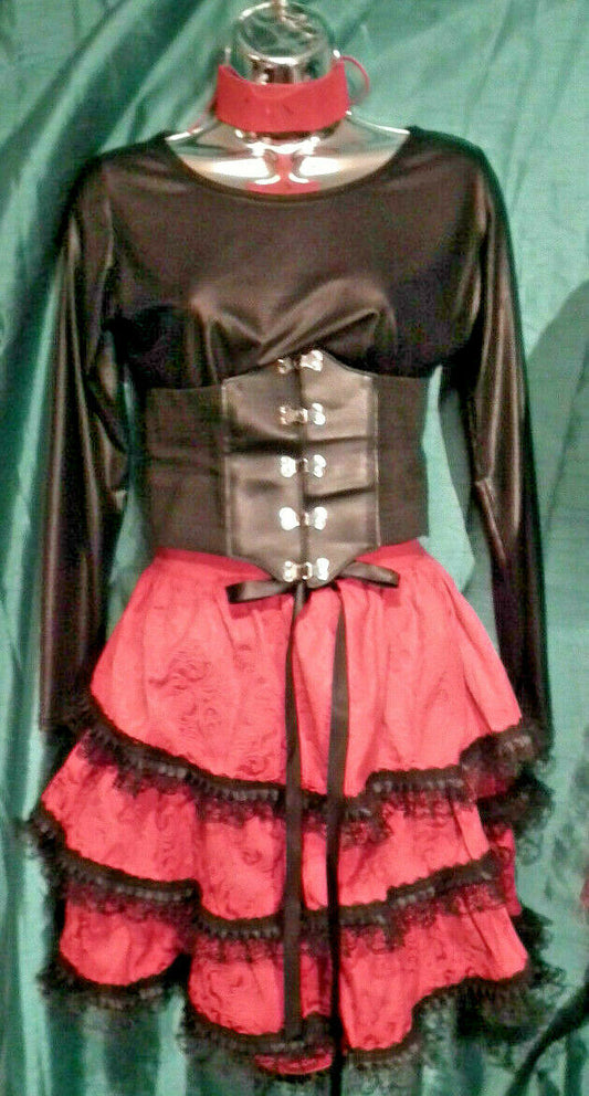 NEW Phaze Clothing Beautiful saloon STYLE, LAYERS Red Black skirt Size XLSize 16 phaze clothing