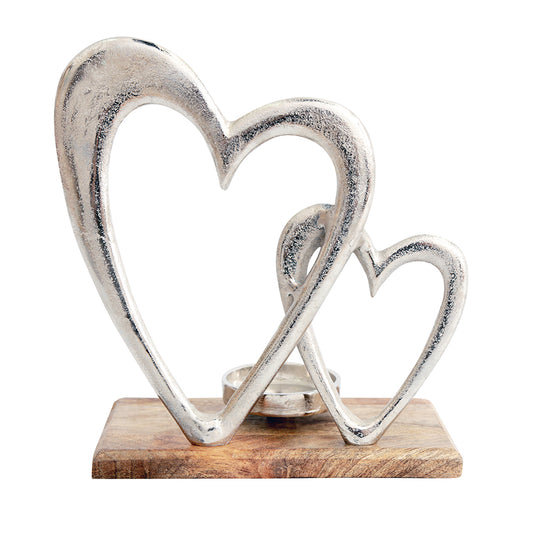 Double Heart Tealight Holder Wonkey Donkey Bazaar