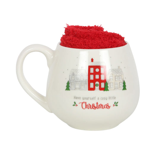 Cosy Little Christmas Mug and Socks Set Wonkey Donkey Bazaar