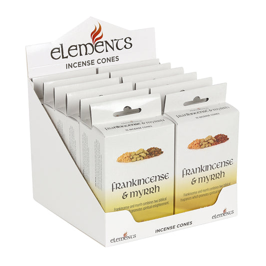 Set of 12 Packets of Elements Frankincense and Myrrh Incense Cones Wonkey Donkey Bazaar