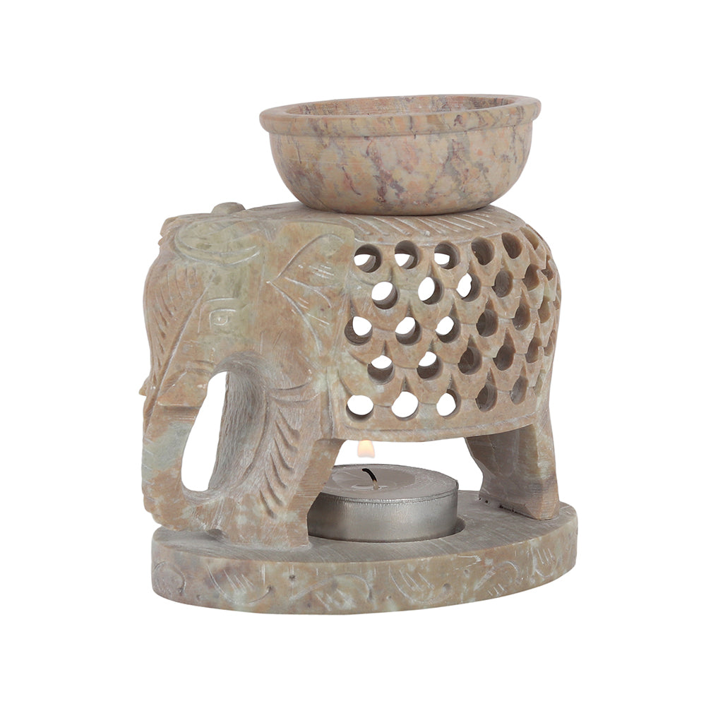 Downward Elephant Soapstone Oil Burner Wonkey Donkey Bazaar