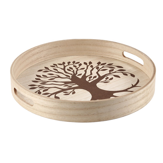 35cm Tree of Life Engraved Tray Wonkey Donkey Bazaar