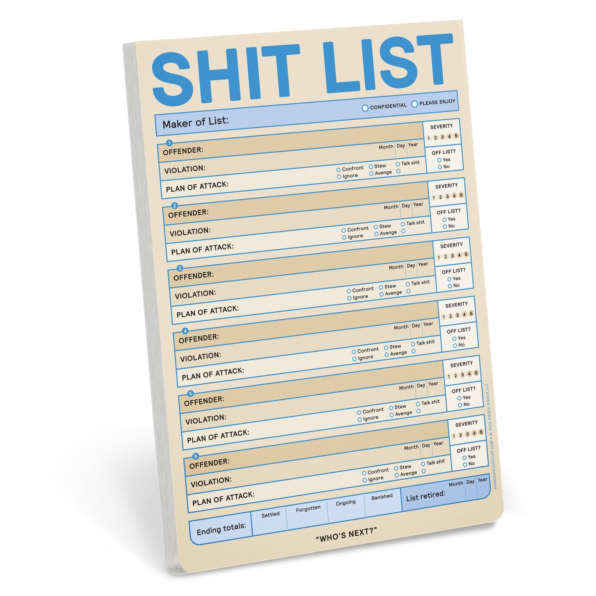 Knock Knock Shit List Pad (Pastel Version) Knock Knock UK