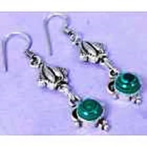 funky Lab Malachite & 925 Silver Handmade Designer drop Earrings 57mm G76-32603 "Handmade"