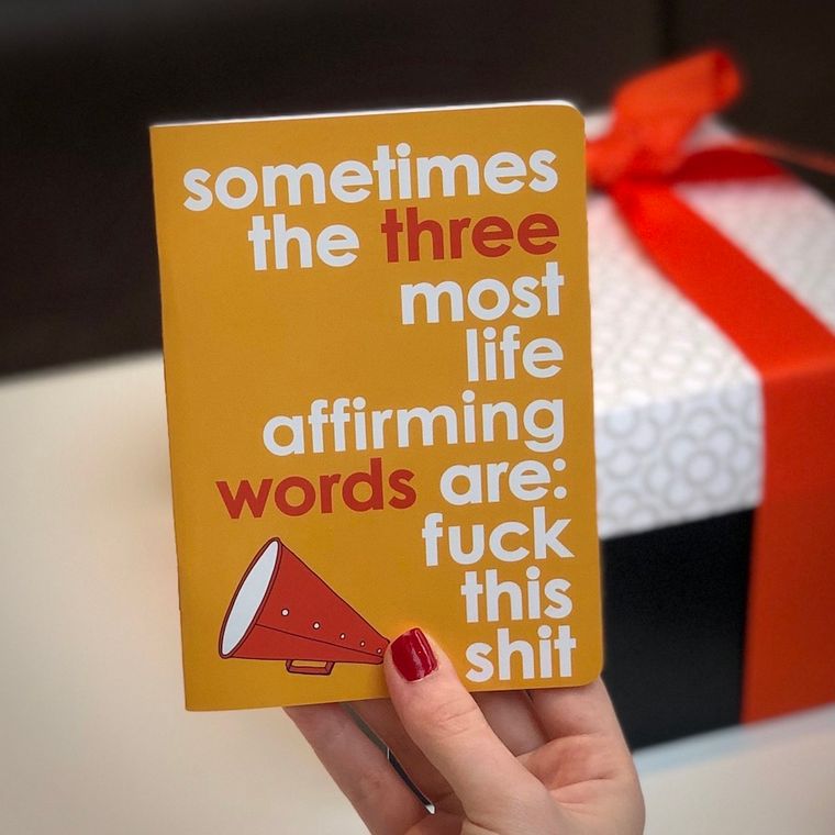 The Three Most Life Affirming Words Notebook The Chiswick Gift Company