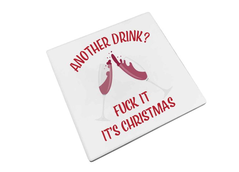 F*ck It, It's Christmas Ceramic Coaster Morning Cuppa Gifts