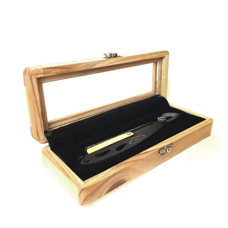 Straight Razor SF8 Black & Gold with Wooden Box Sweyn Forkbeard