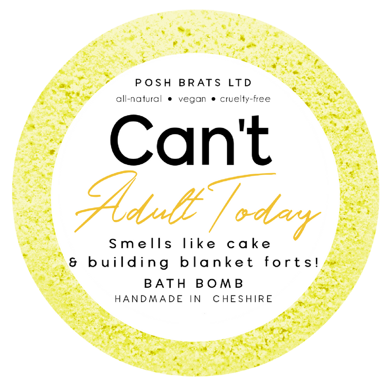 Can't Adult Today Bath Bomb VEGAN Posh Brats Wholesale