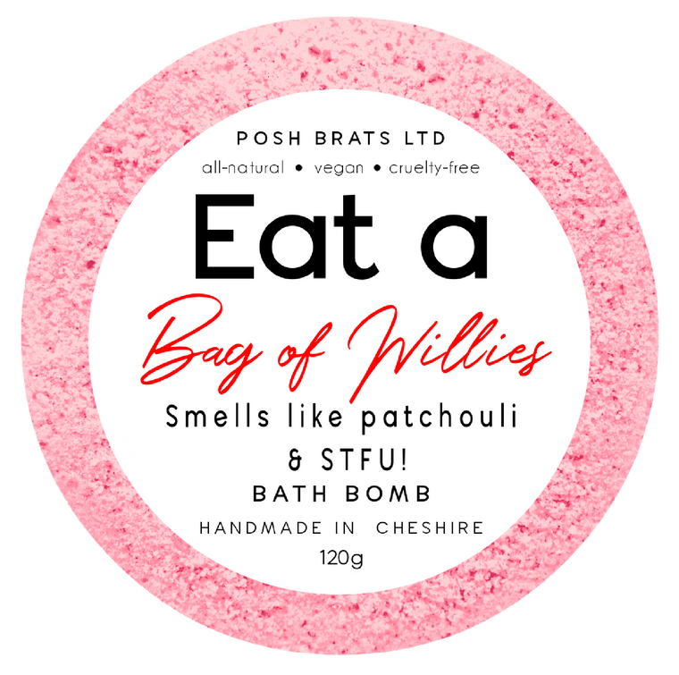 Eat a Bag of Willies Bath Bomb VEGAN Posh Brats Wholesale