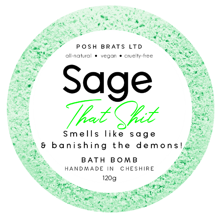 Sage That Shit! Bath Bomb VEGAN Posh Brats Wholesale